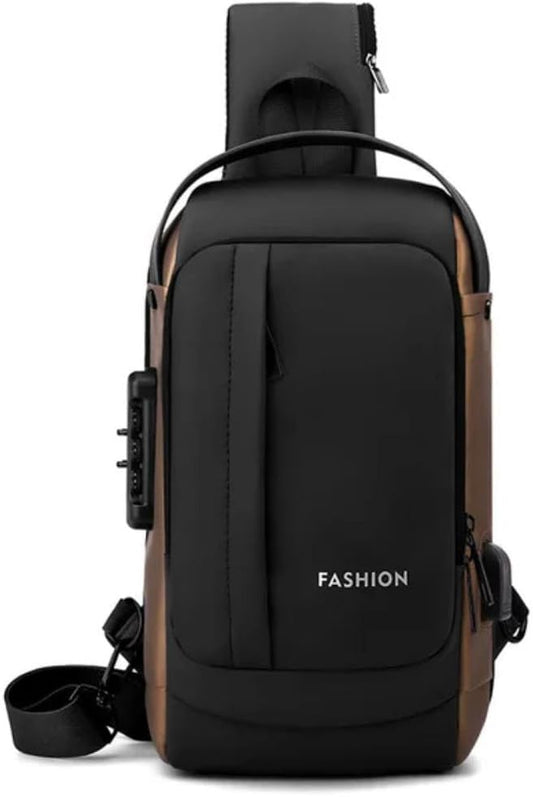 Men's waterproof crossbody bags- Black Gold