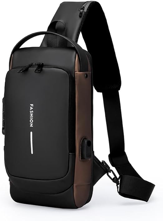 Men's waterproof crossbody bags- Black Gold