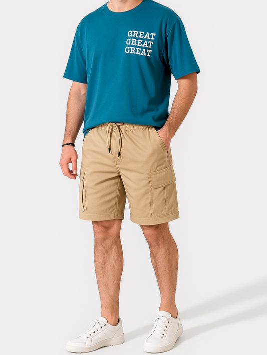 Men's Gabardine Short Baggy - Beige