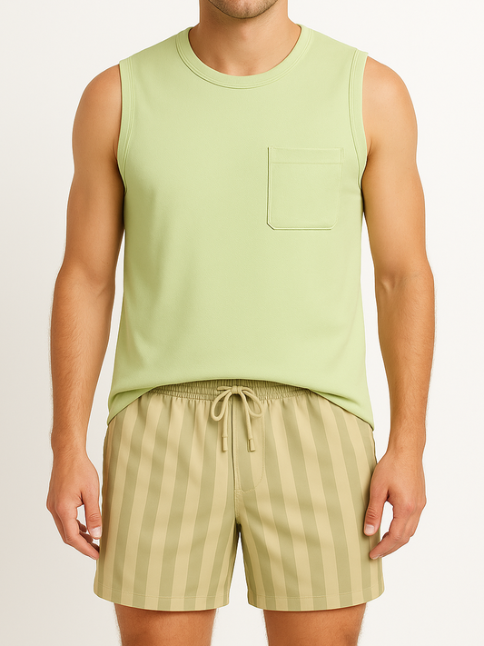 Men's sleeveless Cotton t-shirt - lemon