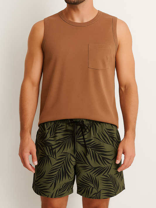 Men's sleeveless Cotton t-shirt - Cafe