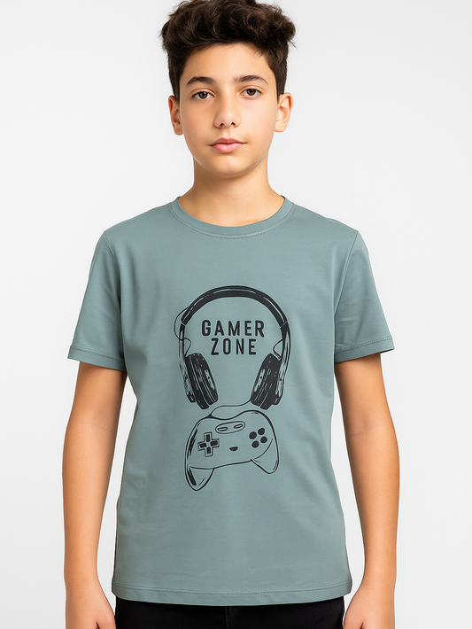 Boys’ T-Shirt Print – Petrol