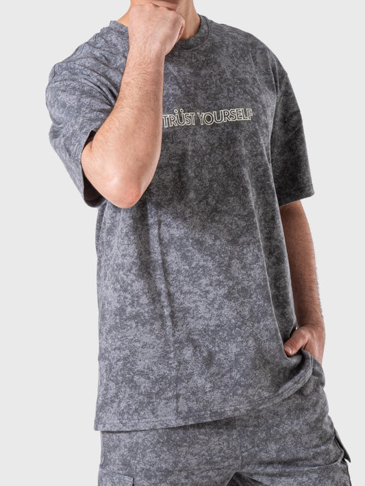 Men's T-Shirt Printed Over Size - Grey