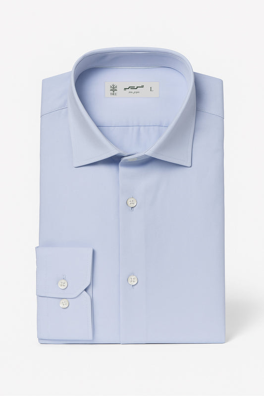 Men's 100% Cotton Formal Dress Shirt - Classic Fit-light blue