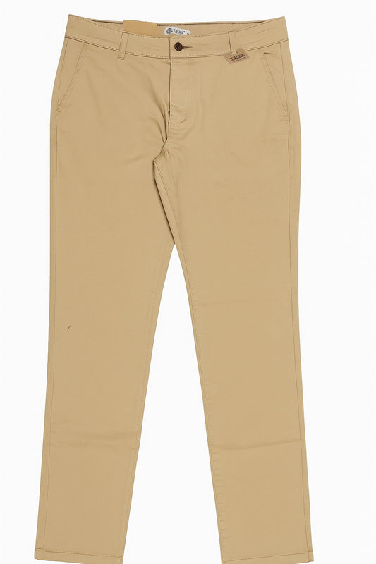 Men`s Gabardine Pants Straight Fit  With Side Pockets Beige