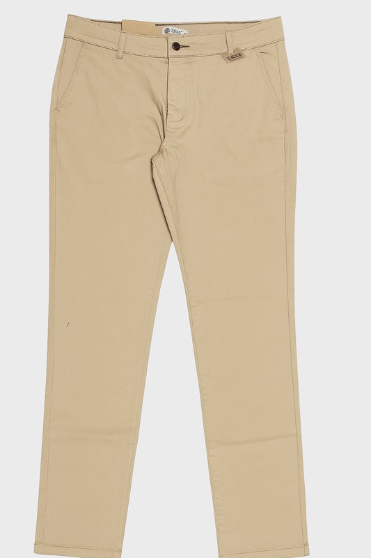 Men`s Gabardine Pants Regular  Fit  With Side Pockets- Beige