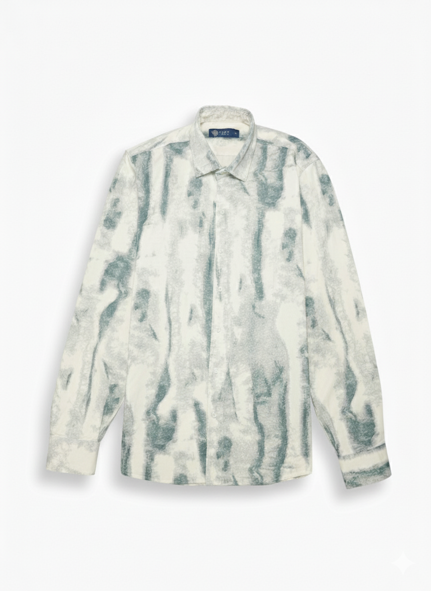 Men's printed gabardine long-sleeved shirt - Genzari – Tree Stores