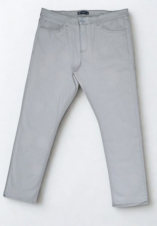 Men’s  gabardine pants 5-pocket Special sizes - Light Grey