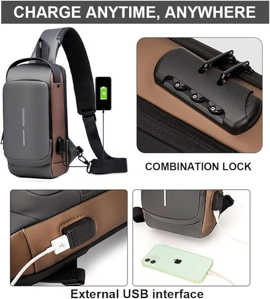Men's waterproof crossbody bags- Black
