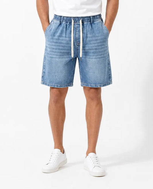 Men’s Oversized Denim Shorts – Blue