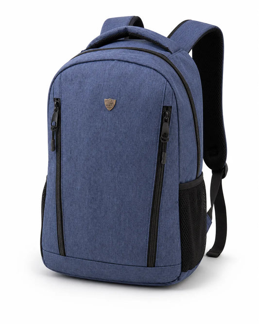 Navy Multi-Pocket Backpack with Black Details