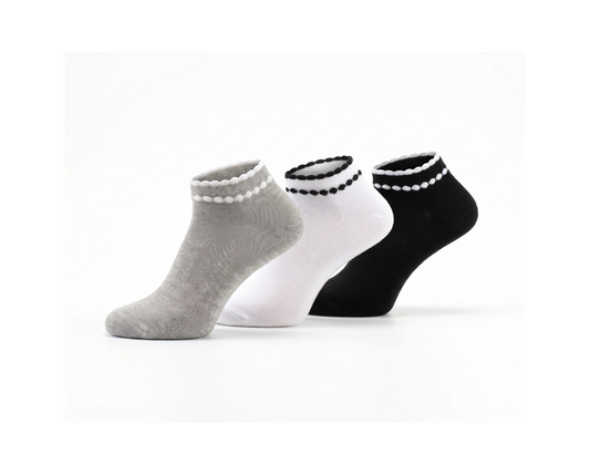  Women’s Lycra Socks 3-Pack in black, white and grey colors made of 80% cotton from TREE