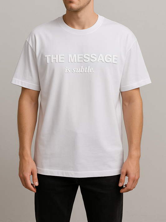 Men's T-Shirt Printed Over Size - White