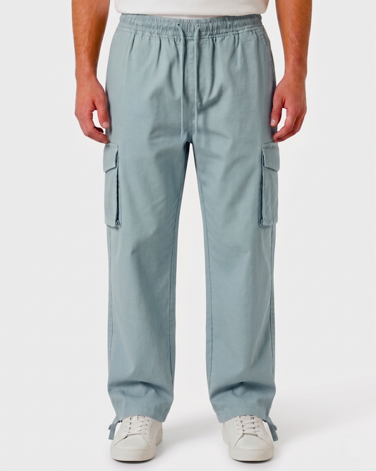 Men's gabardine pants, baggy trousers -Light Blue