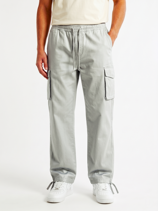 Men's gabardine pants, baggy trousers - Silver