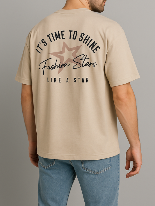 Men's T-Shirt Printed oversize - Beige