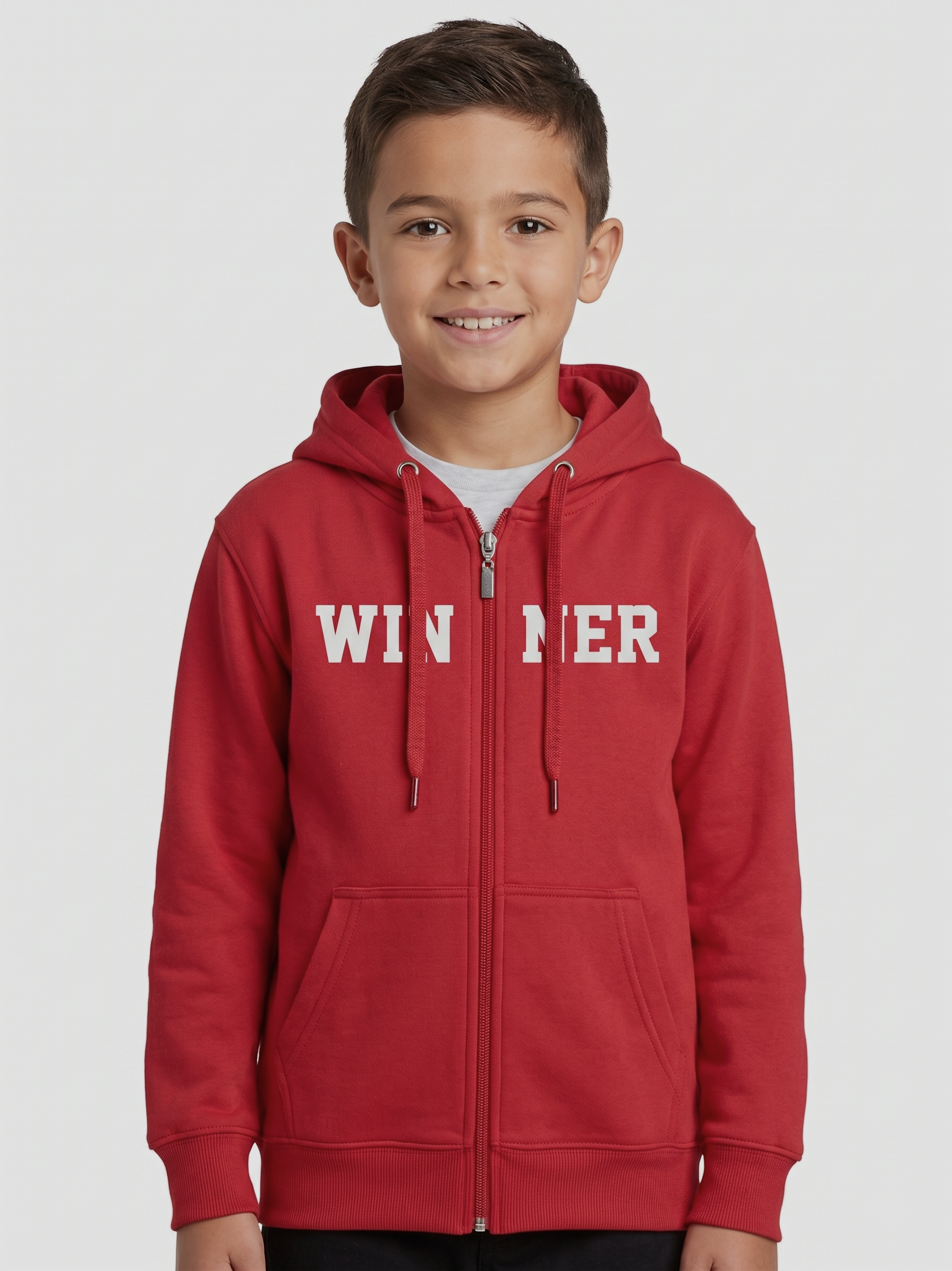 Boy's zip-up sweatshirt Printed - Red