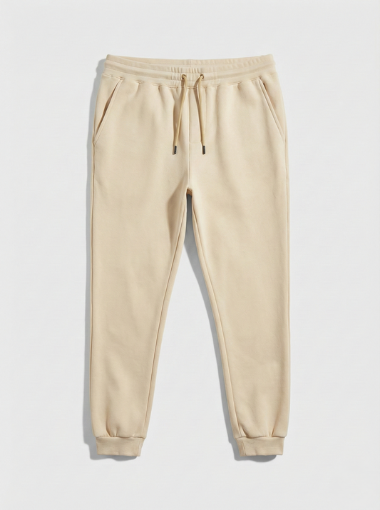 Milton Heavy lined Basic Sweatpants Big Size - Biege