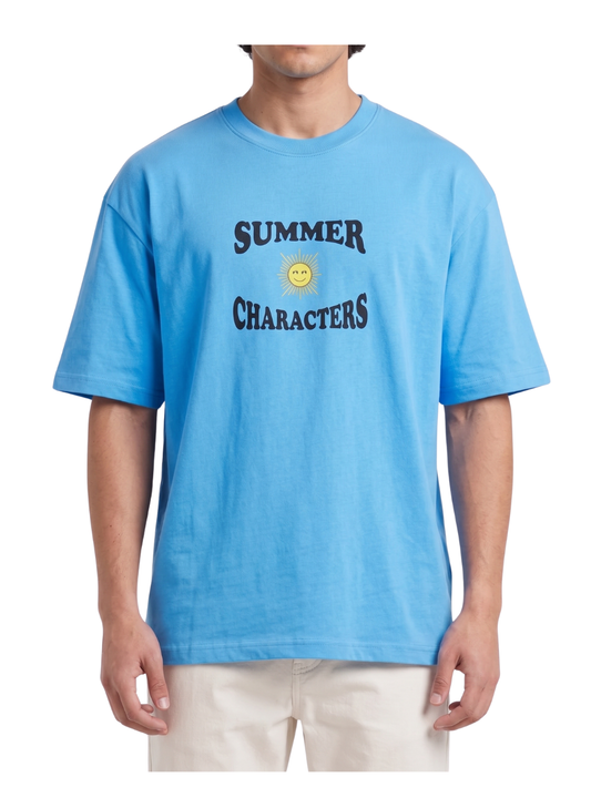 Men’s Turquoise Printed Oversize T-Shirt