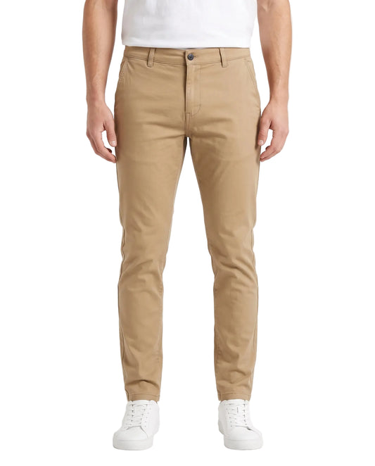 Men`s Gabardine Pants Slim Fit  With Side Pockets-Camel