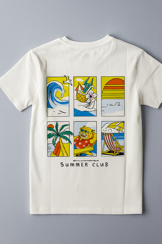 Boy`s Printed T-Shirt – Short Sleeve -White
