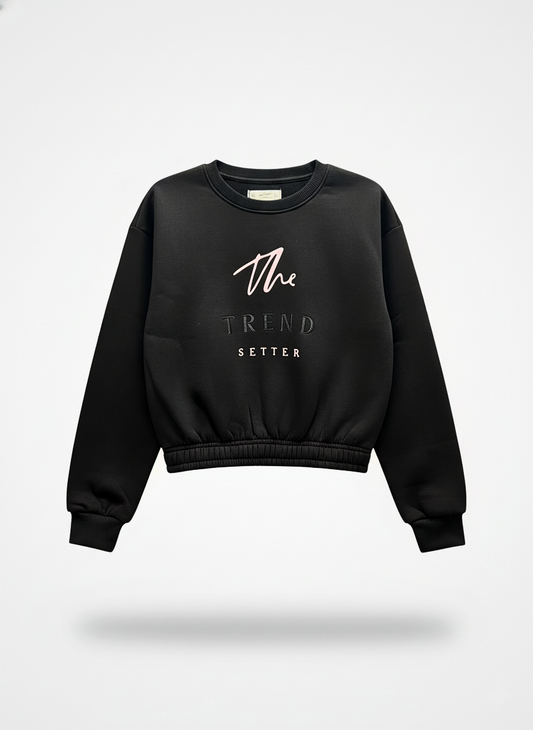 Girls' Printed Sweatshirt Round Over Size