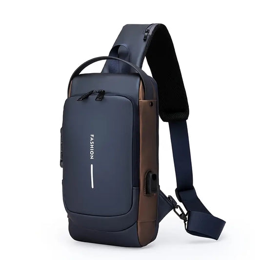 Men's waterproof crossbody bags- Blue