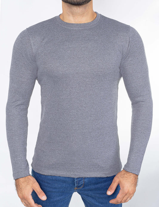 Men’s Basic crew neck T-shirt with sleeves Dark Grey
