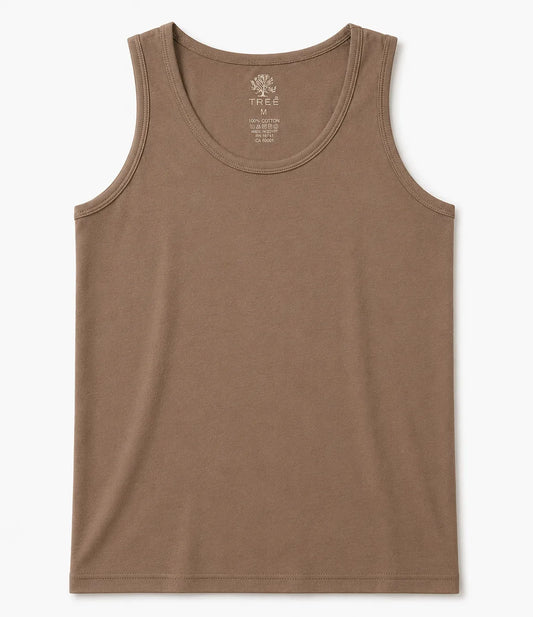 Men’s Brown 100% Cotton Tank Top