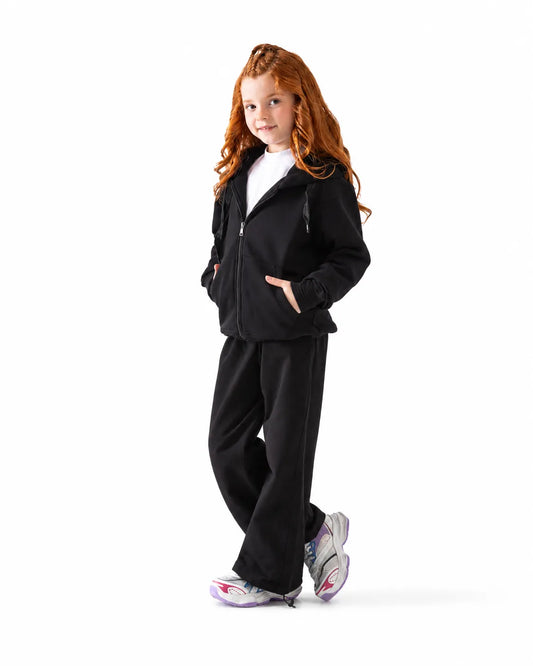 Girls’ Black Summer Milton Cotton Sweatpants