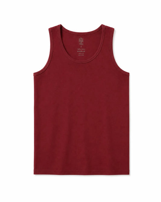Men’s Burgundy 100% Cotton Tank Top