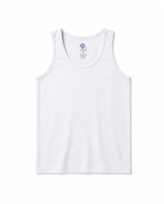 Men’s 100% Cotton Tank Top - White