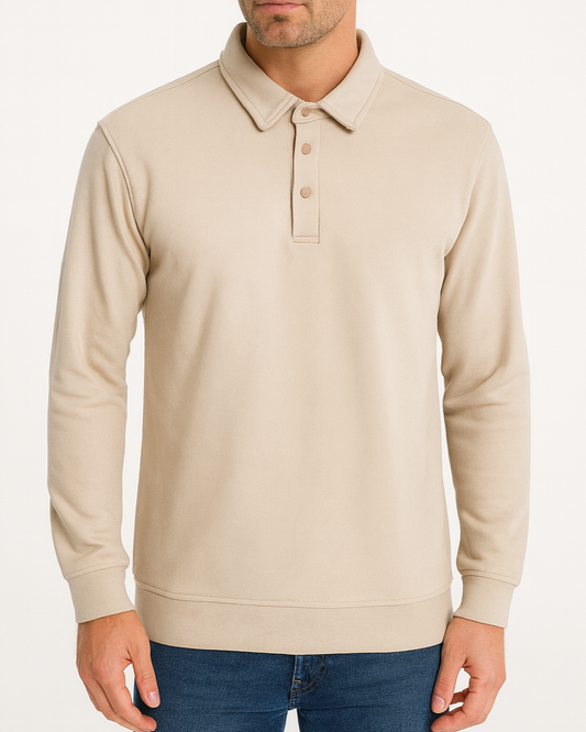 Men's Long Sleeve Polo Sweatshirt
