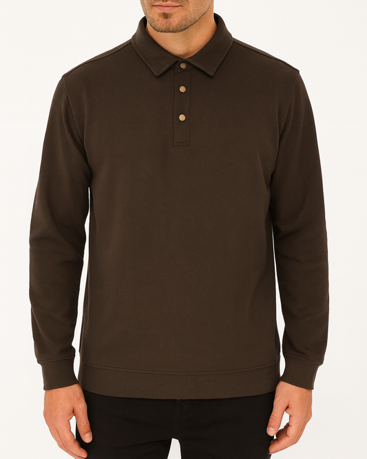 Men's Long Sleeve Polo Sweatshirt