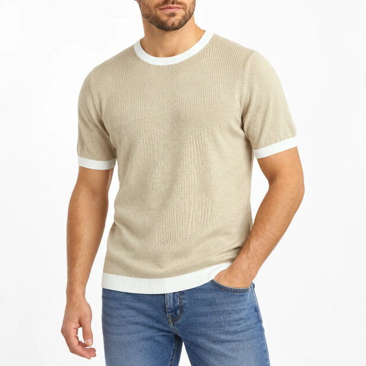 Men's knitted round neck t-shirt