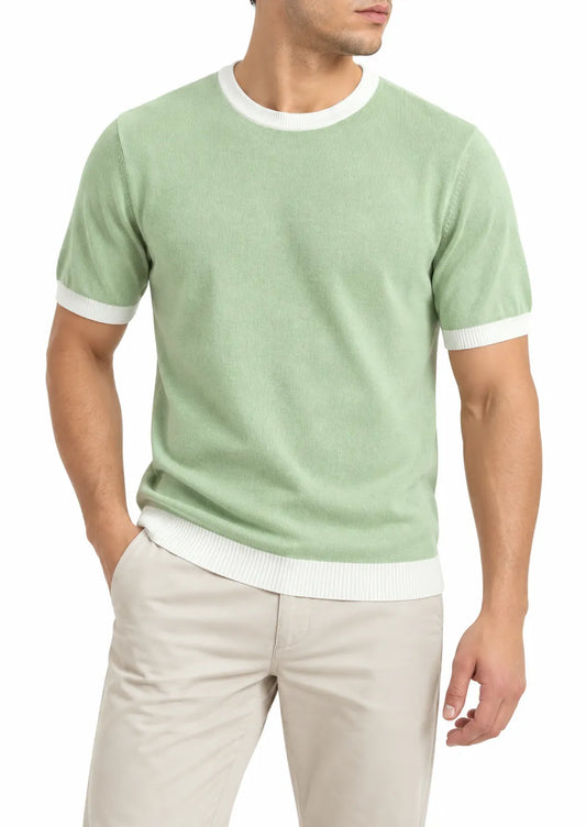 Men's knitted round neck t-shirt