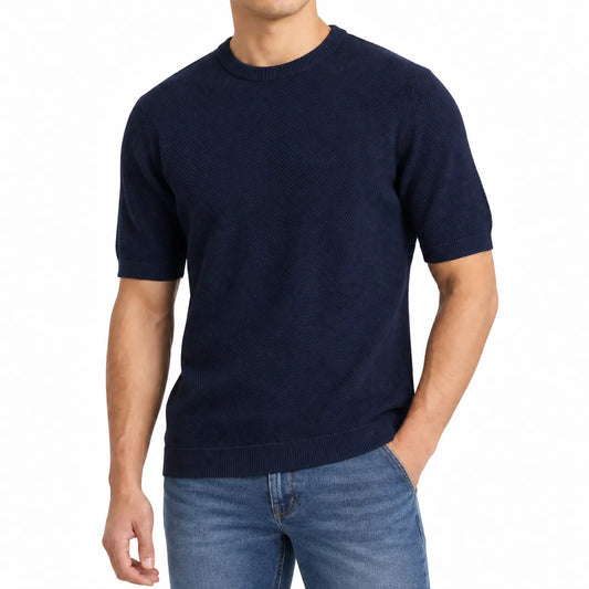 Men's knitted crew-neck T-shirt