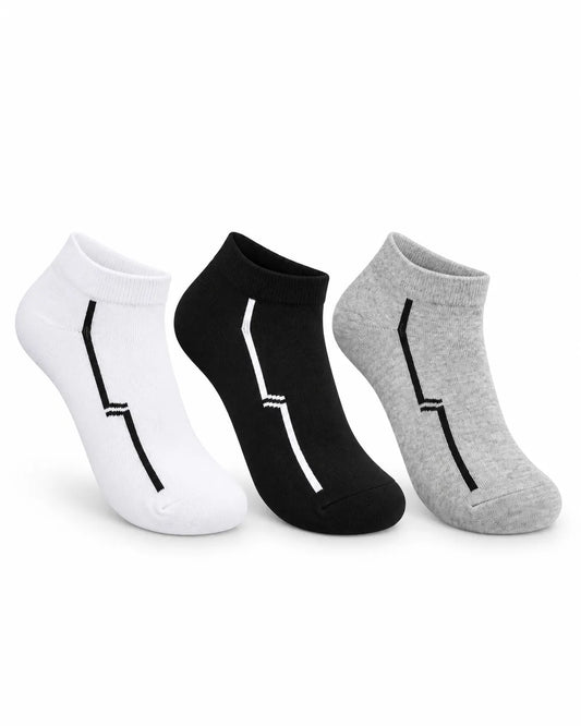 Men’s Socket Socks 3-Pack with Side Stripe 80% Cotton Size 40–45