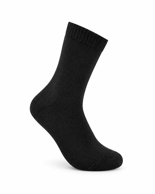 Men’s Full Terry Plain Black Socks Size 40–45