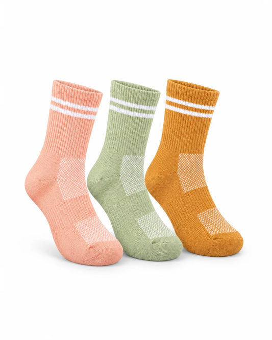 Women’s Lycra Striped Socks 3-Pack – 80% Cotton