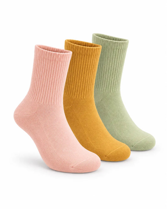 Women’s Lycra Long Socks 3-Pack – 80% Cotton