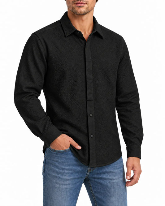 Men's Winter 85% Cotton Textured Shirt