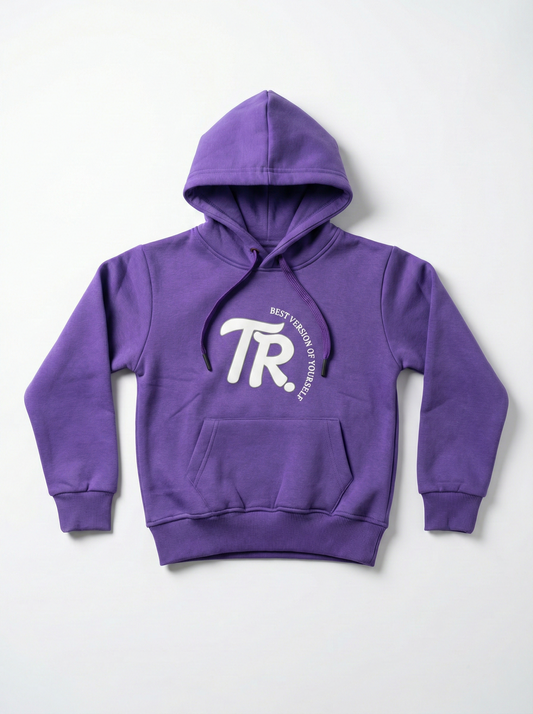 Girls' Purple Graphic Hoodie - Cotton Blend