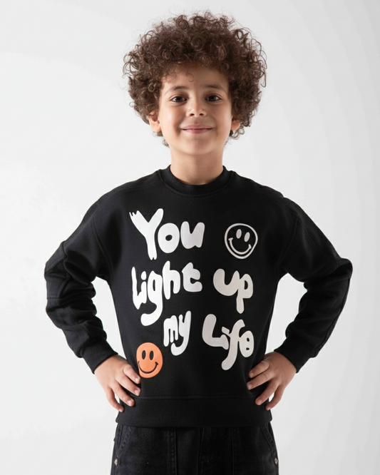 Boy`s Printed Sweatshirt Round