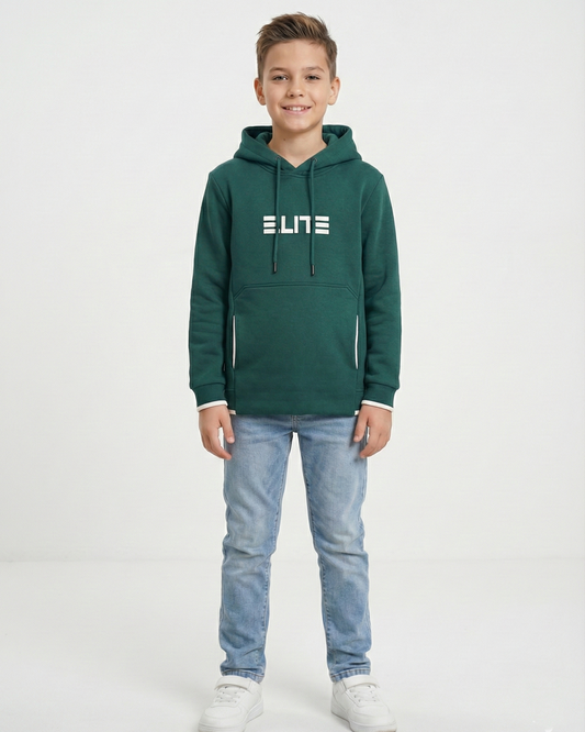 Boys'- Olive- Crew Neck Sweatshirt - Cotton Blend - Print