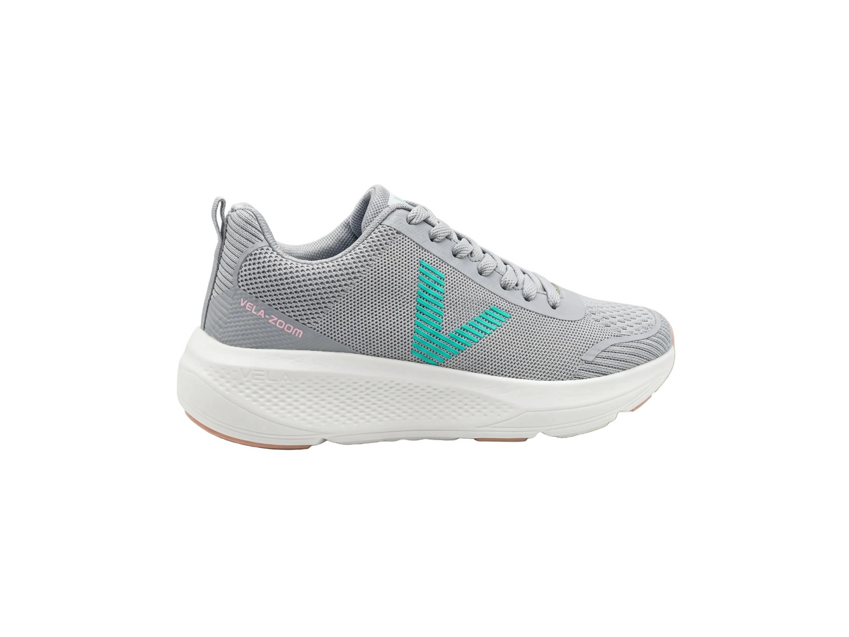 Women's light grey running-style sneakers with lightweight sole from TREE