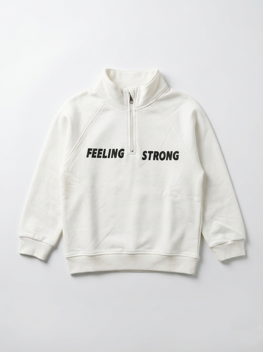 Boy's half-zip sweatshirt White