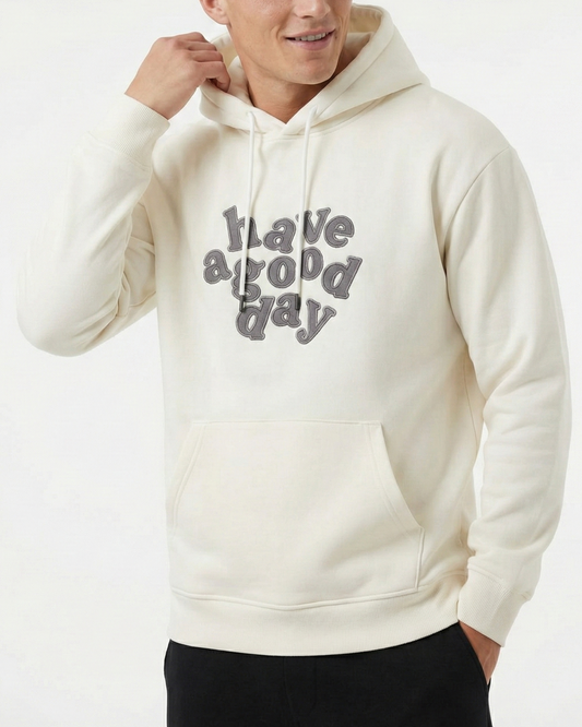 Men's Off-White Graphic Hoodie - Cotton Blend