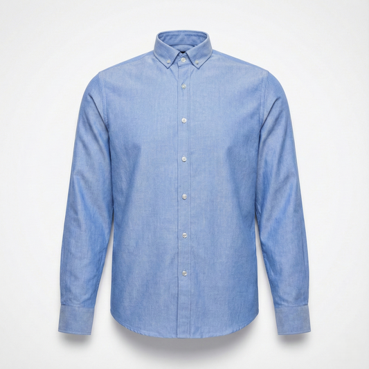 Men's Oxford Shirt With Sleeves - BLue