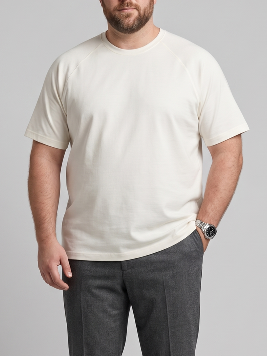 Men`s Fashion T-Shirt Special size- Short Sleeve -white